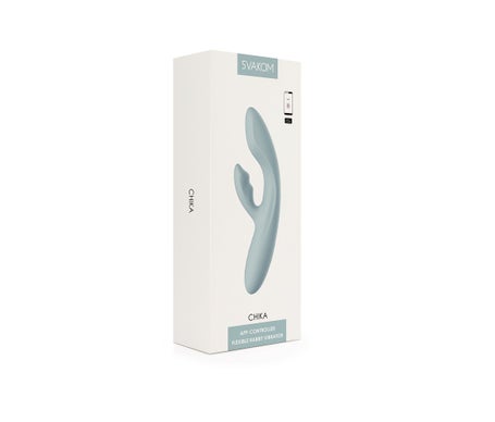 Svakom Chika App Strong Flexible Rabbit Vibrator Turquoise Grey 1ud