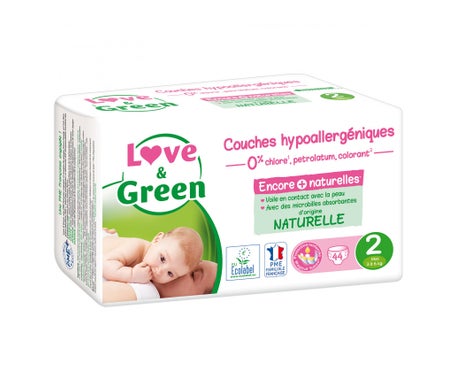Love & Green Hypoallergenic nappies size 2 (3-6 kg) 44 pcs