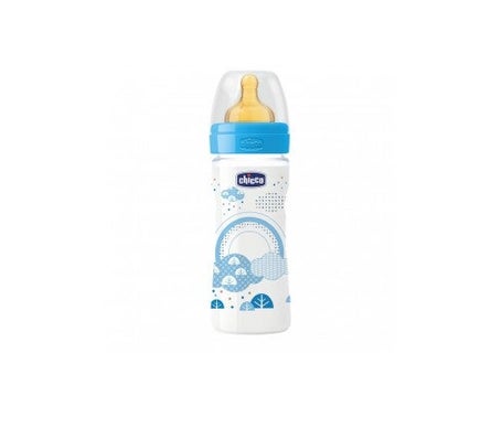 Chicco Biberon Plastico Caucho Original Touch Azul 6m+ 330ml