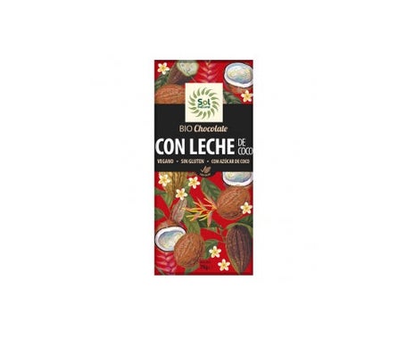Solnatural Choco Leche Coco Bio sin Gluten Vegano 70g