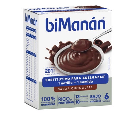 biManán Natillas Sustitutivas Sabor Chocolate 6uds