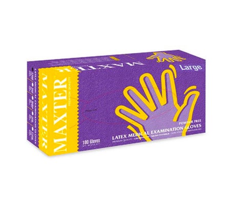Guante de látex Maxter sin polvo grande 100uts