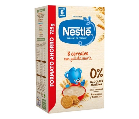 Nestlé 8 Cereales con Galleta María 0% Azúcares 725g