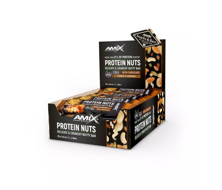 Amix Protein Nuts Bar Cacahuete Caramelo 25x40g | Natural Doctor