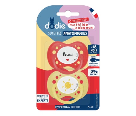 Dodie Chupete Anatómico Silicona 18M+ Mathilde Cabana A108 2 uds
