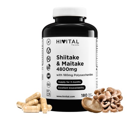 HIVITAL Shiitake y Maitake 4800 mg 180 cáps