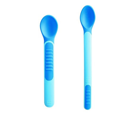 Mam Heat Sensitive Spoon & Cover Cuchara Sensible Azul 2 uds
