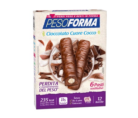 Pesoforma Barrita Chocolate Corazón Coco 12uds