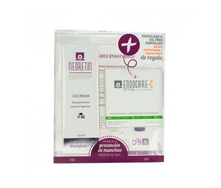 Neoretin Discrom Pack de Gel-crema SPF50+ de 40ml + Endocare-C Oil 7 ampollas x 1ml