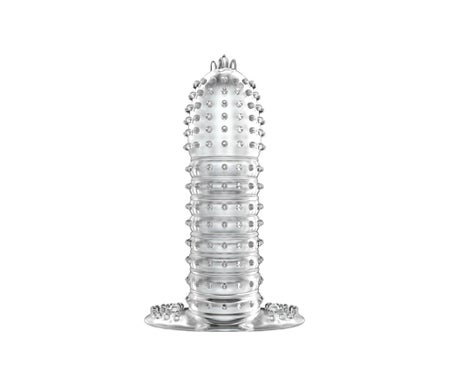 Baile Funda Pene Transparente Puntos Estimulantes 14,2cm 1ud