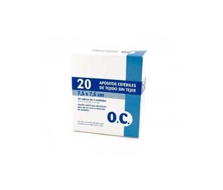 OC gasa esteril tejido sin tejer 7.5 x 7.5cm 20uds