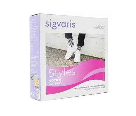 Sigvaris Styles Mariniere Socks 2 Ecru Blc ML 1ud