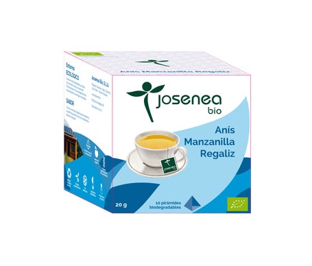 Josenea Anís Manzanilla Regaliz BIO 10 pirámides en sobre