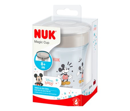 NUK Disney Mickey Mouse Magic Cup 230 ml with Lid grey - Vajillas para bebés