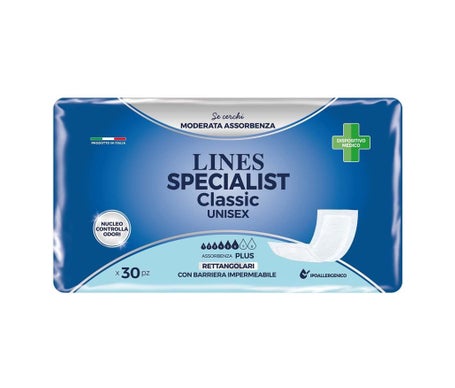 Lines Specialist Classic Rectangular Diaper Plus with Barriers (30 pcs) - Productos para la incontinencia