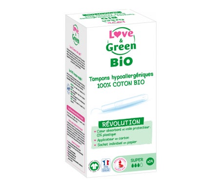 Love & Green Tampones Hipoalergénicos Revolution Super 14uds