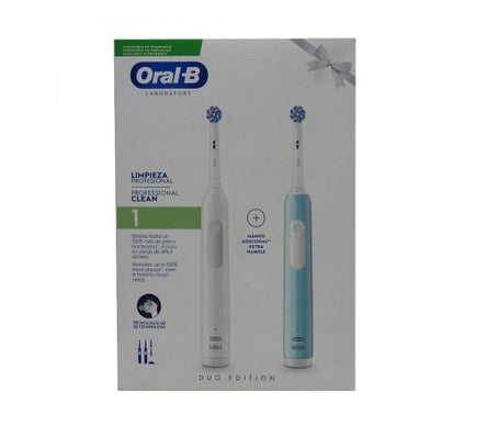 Oral-B Professional Clean 1 Escova Elétrica Duo Set Branco Azul
