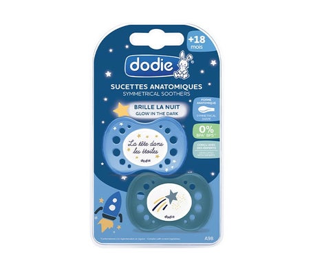 Dodie Chupete Anatómico Noche Silicona +18m nº98 2uds