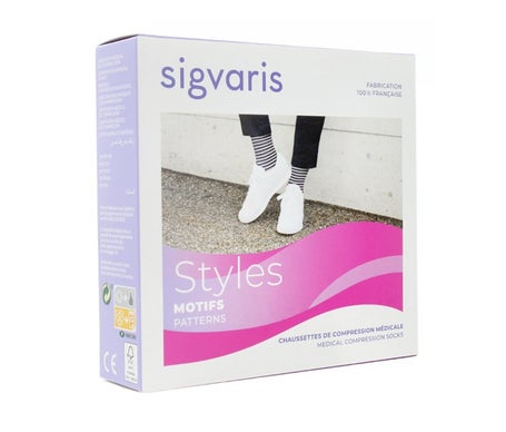 Sigvaris 2 Style Mariniere Mujer Marino Negro Normal TS 1 Par