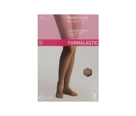 Farmalastic Media Larga blonda (A-F) compresión normal T-reina camel 1 Par