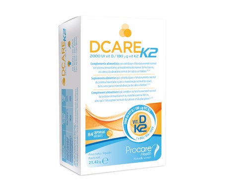 Procare Dcare K2: Vitamina D3+K2 84caps