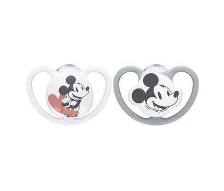 Nuk Space Chupete de Silicona 6-18M Mickey 2uds