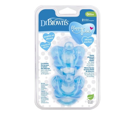 Dr. Brown's Pack Happy Chupete Silicona Azul-Verde