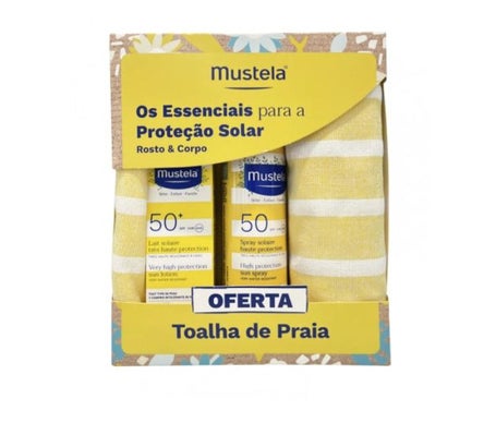 Mustela Protector Solar Bebés SPF50 Cara Y Cuerpo 200ml + Leche Facial 40ml + Toalla