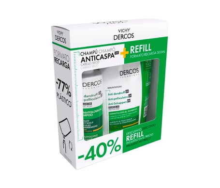 Vichy Champú Anticaspa Dercos Cabello Seco 390 ml + 500 ml