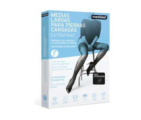 Medilast Media Mujer Larga Sujeción Tejido Beige S 1 Par