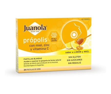 Juanola Própolis con Miel, Zinc + Vitamina C 24uds