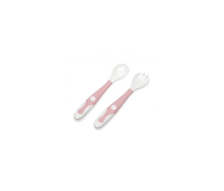 Kiokids Set Cubiertos Viaje Rosa 1ud