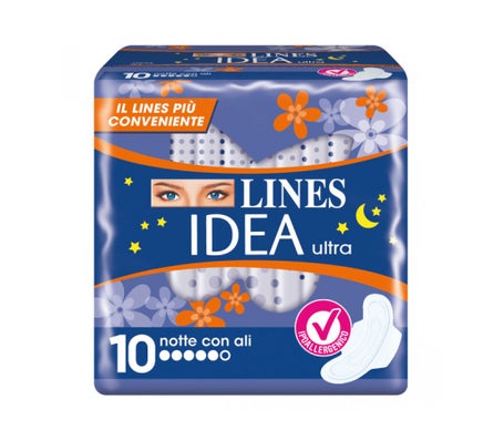 Lines Idea Assorbenti Ultra Noche con Alas 10uds