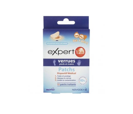 Novodex Expert 1 2 3 Verrugas Parches Para Pies y Manos 15uds
