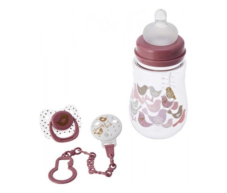 Kiokids Baby Set Babyflasche 250ml + Schnuller + Schnullerhalter