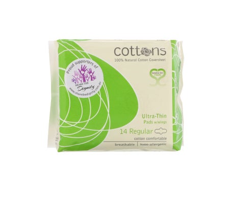 Cottons compresa ultrafina con alas absorción regular 14uds