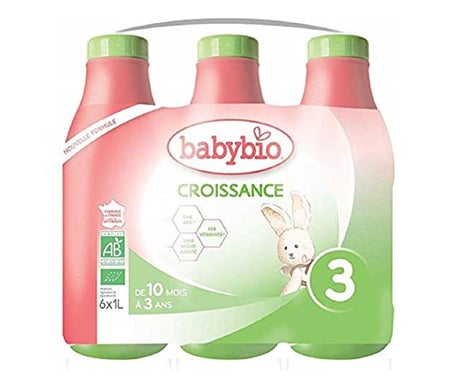 BabyBio Leche Líquida de Crecimiento 3 Orgánica 6x1L