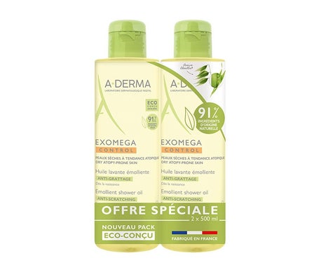 A-Derma Exomega Control Aceite Limpiador Emoliente 2x500ml