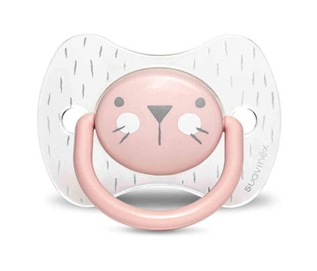 Suavinex Chupeta Silicone Premium 6-18m Bigodes Rosa 1 Unidade