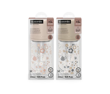 Suavinex Biberón T. Redonda Silicona 3P +3m 270ml 1ud