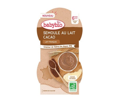 BabyBio Sémola de Leche Cacao 2x100g