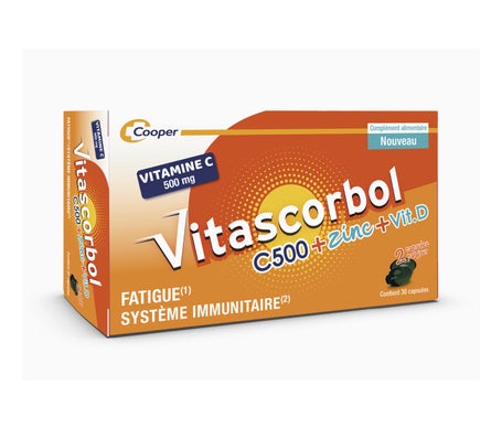 Vitascorbol Vitamina C 500 + Zinc + Vitamina D 30caps