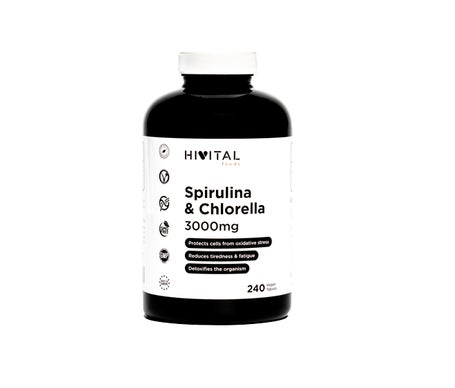 Hivital Foods Spirulina y Chlorella 3000mg 240comp