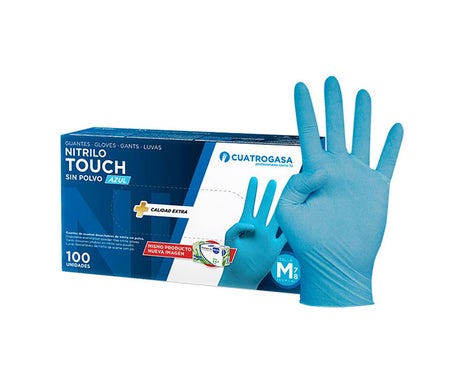 Cuatrogasa Guantes Nitrilo Azul Talla M 100uds