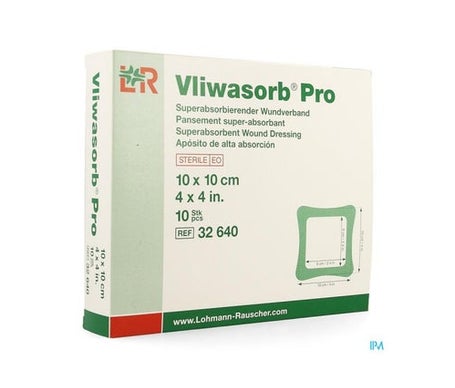 Vliwasorb Pro Apósito Estéril Super Absorbente 10x10cm 10uds