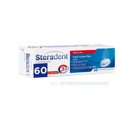 Steradent Limpiador Triple Acción Plus 60comp