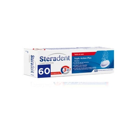 Steradent Limpiador Triple Acción Plus 60comp