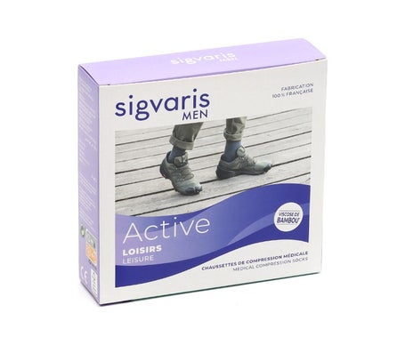 Sigvaris 2 Activ Loisirs New Calcetin Hombre Negro MN 1 Par