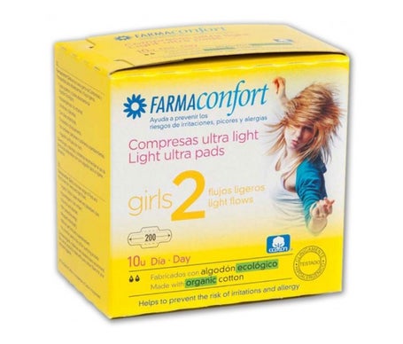 Farmaconfort Girls Compresa Día Algodón Ultra Finas 2 10uds