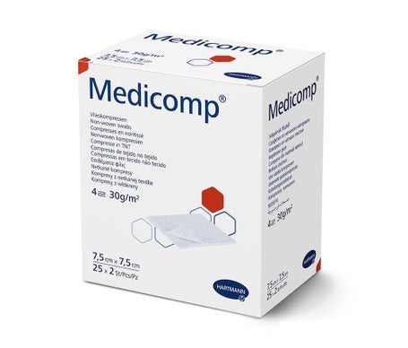 Medicomp BoîTé Compresas Apósito no Estériles 7,5x7,5mm 2 x 25uds